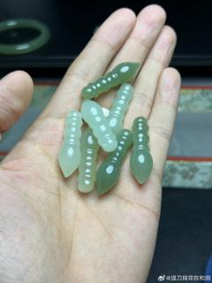 晴水,湖水绿文笔吊坠
