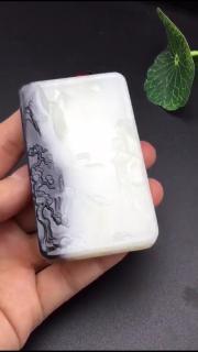 6800买了个和田玉俄料青花山水牌子,买贵了没?