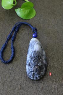 和田玉(青花)独籽手把件