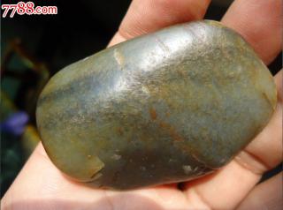 53克和田玉沙金皮青花原籽