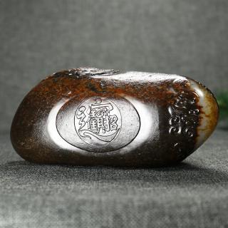 吉乐瑞 和田玉貔貅手把件万年黑油皮男款手玩件纳福送亲人送好友自戴